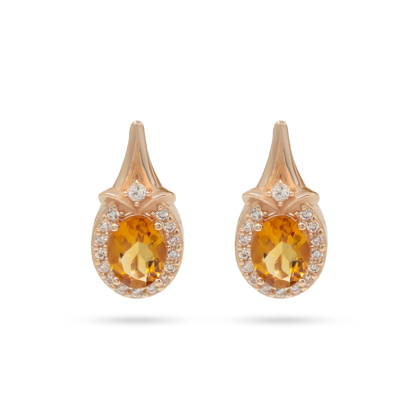 Auksiniai auskarai su natūraliais akmenimis ir cirkoniais TUA0030