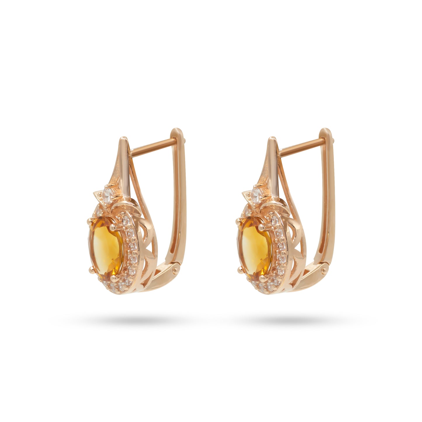 Auksiniai auskarai su natūraliais akmenimis ir cirkoniais TUA0030